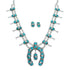 Effie Calavaza Zuni Turquoise Snake Squash Blossom Necklace Set SN20284